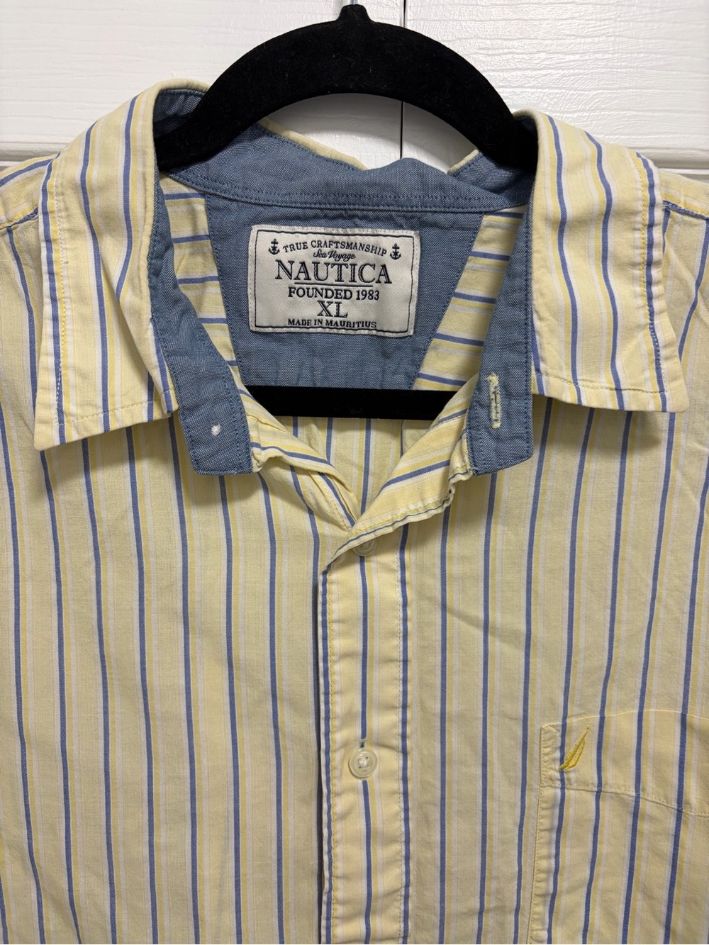 Nautica Men's Sea Voyage Striped Long Sleeve Shirt XL cotton vtg
